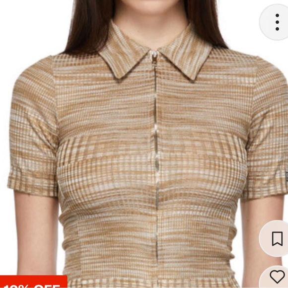 TheOpen Product two way double zipped fitted collared shirt blouse zipper - Picture 2 of 14